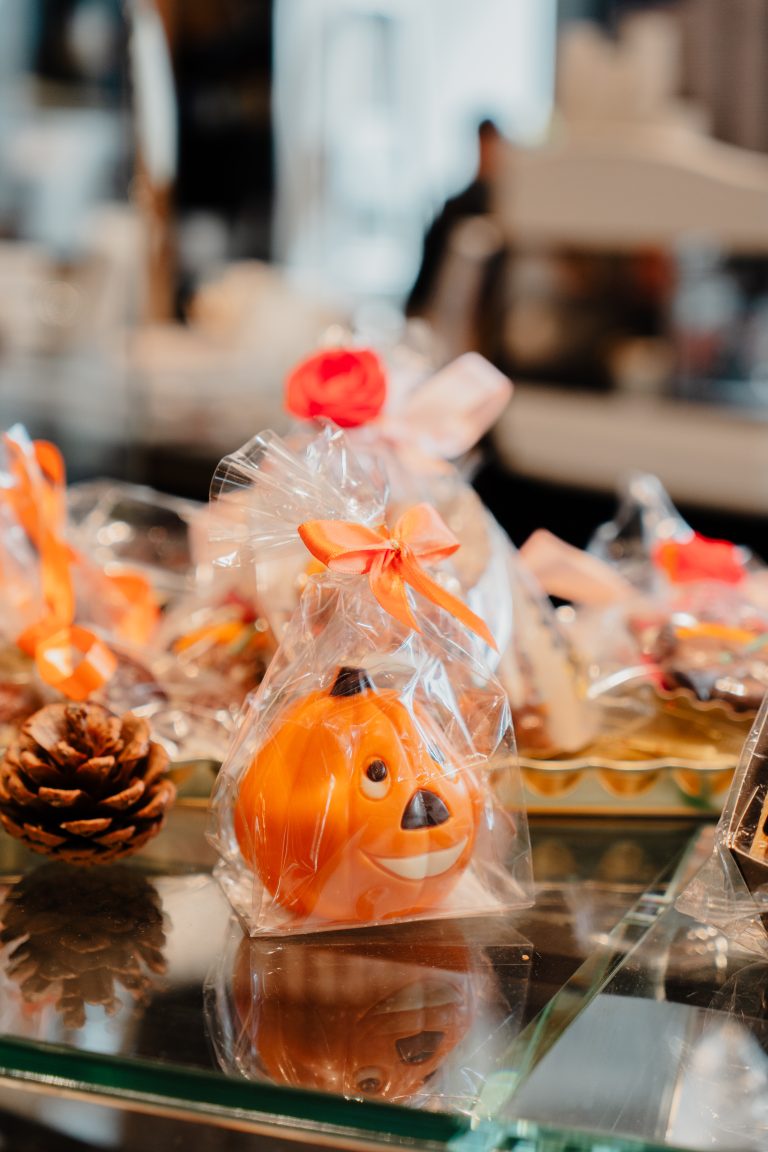 Halloween traktatie, pompoen van chocola